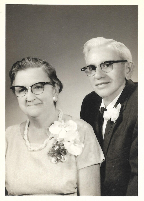 Ethel and Ed Mooney on their 50th wedding anniversary in 1966